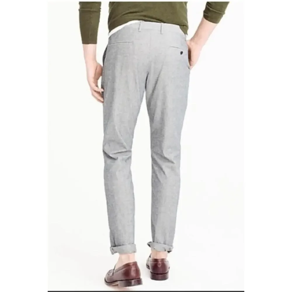 NWOT J.Crew 770 Straight-fit chino in stretch chambray in Concrete Gray sz 34x32